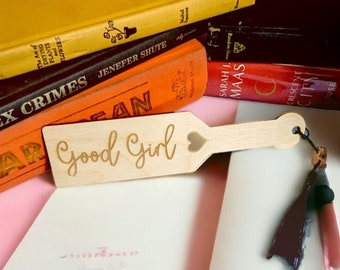 Personalized Wood Paddle Bookmark, Smut Book Gift