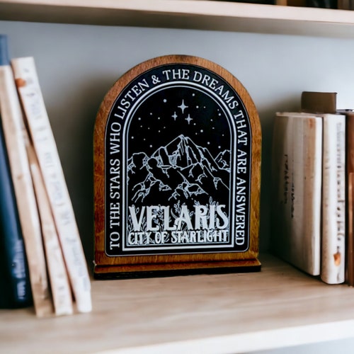 Velaris Bookshelf Sign | City of Starlight, ACOTAR Wooden Decor