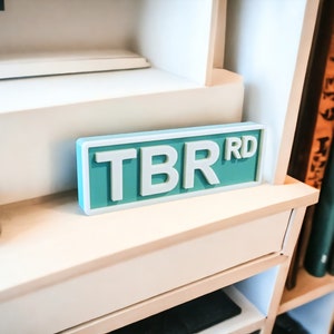 Library Street Sign Bookshelf Sign Personalized Color 3D Printed Bookish Decor for Book Nook, Book Lover Gift, and Reader Gift image 3