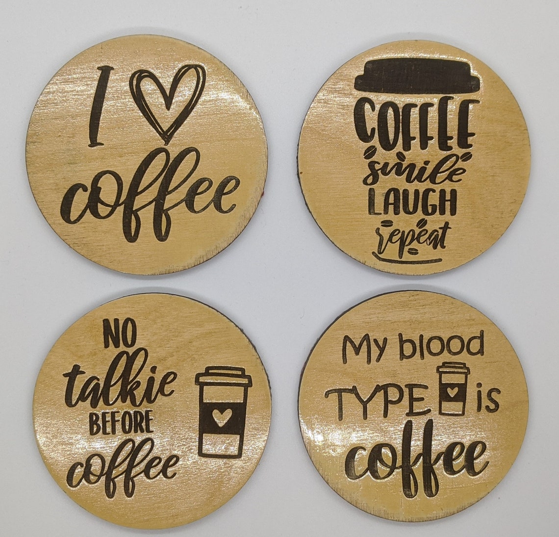 Coffee Sayings Themed Coasters Ensemble de 4 Etsy