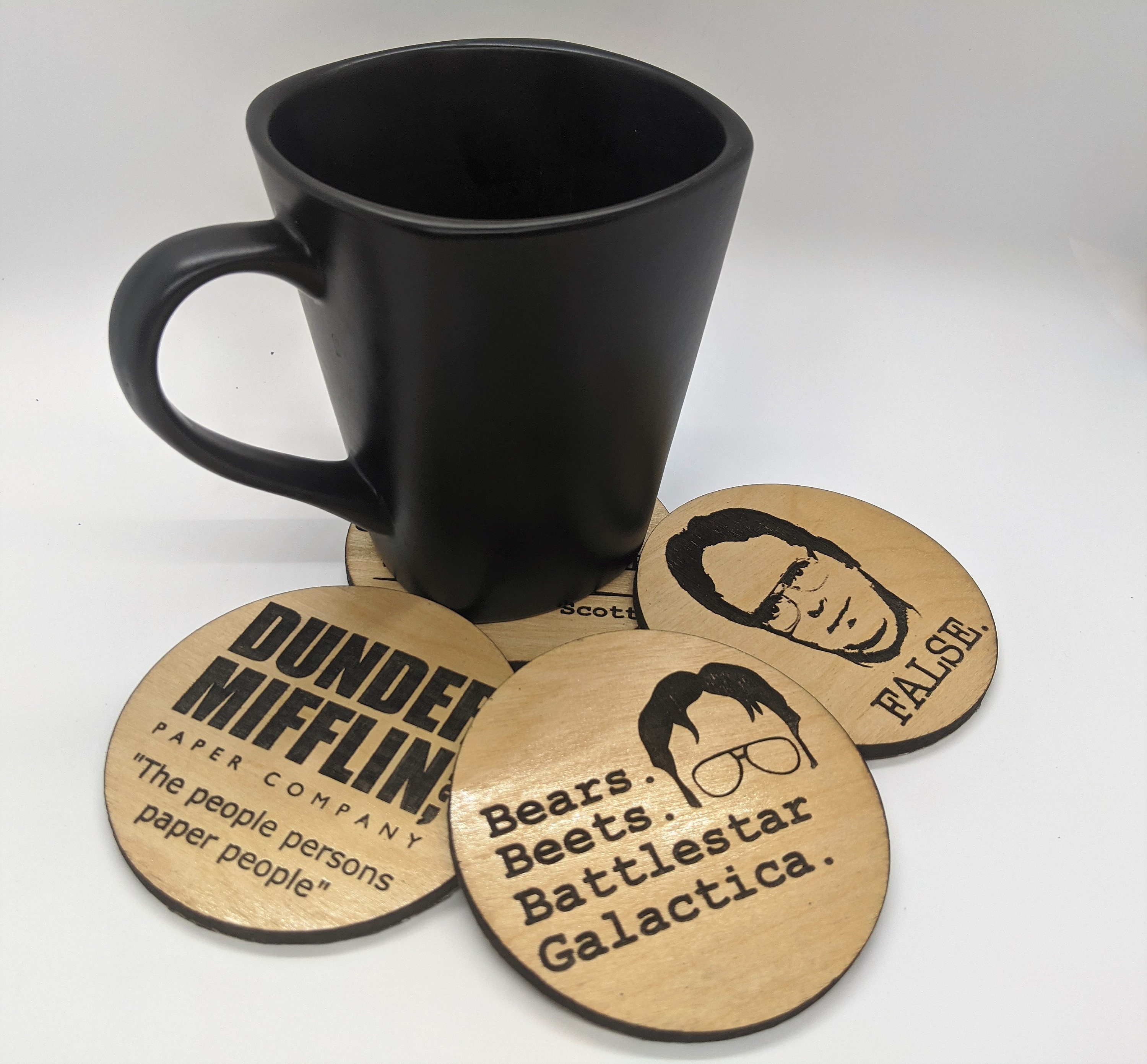The Office Themed Coasters Set of 4 Etsy