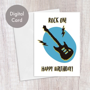cartão de feliz aniversário para namorado, cartões em branco 5x7, cartão de aniversário de estrela do rock para marido, cartão de aniversário para pai, cartão de aniversário musical, para ele