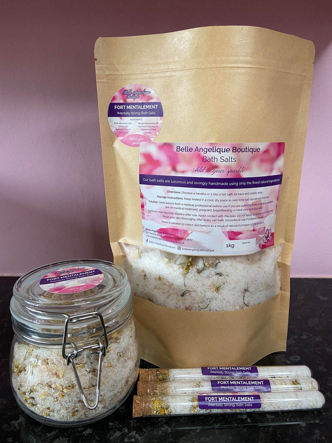 Big 1kg Bath Salts Bag of Energizing Pink Himalayan Bath Salts Etsy
