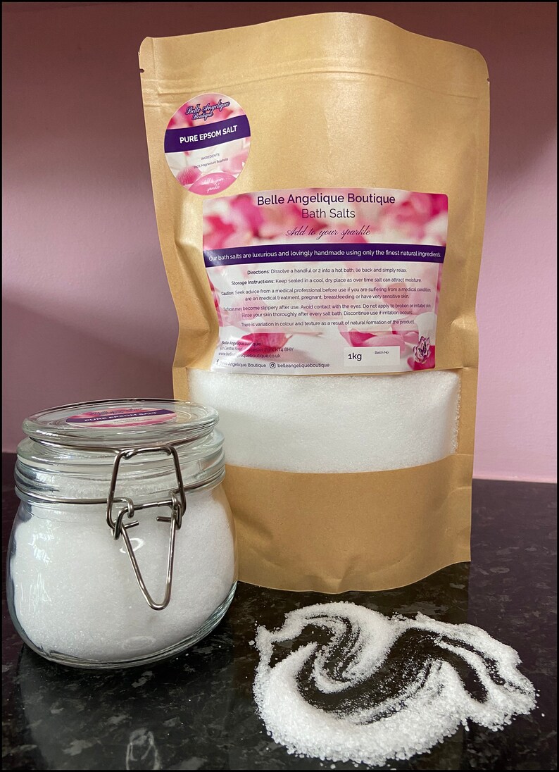 1kg Large Epsom Salts Baths Salts Bag Pure Salts on Their Own Etsy