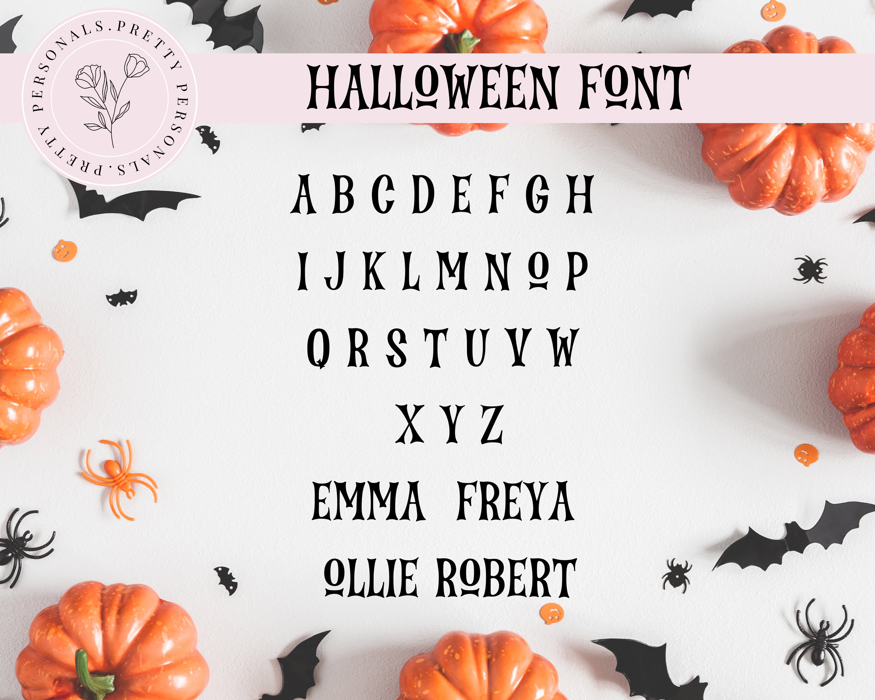 Halloween name vinyl decal label stickers Personalised Etsy
