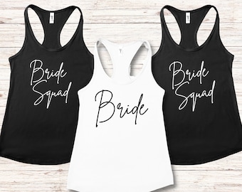 Bride Squad Tank Tops, Bridesmaid Tank Tops, Bridesmaid Proposal, Bride Shirt, Bridesmaid Gift, Bridal Party Shirt, Bachelorette Shirts