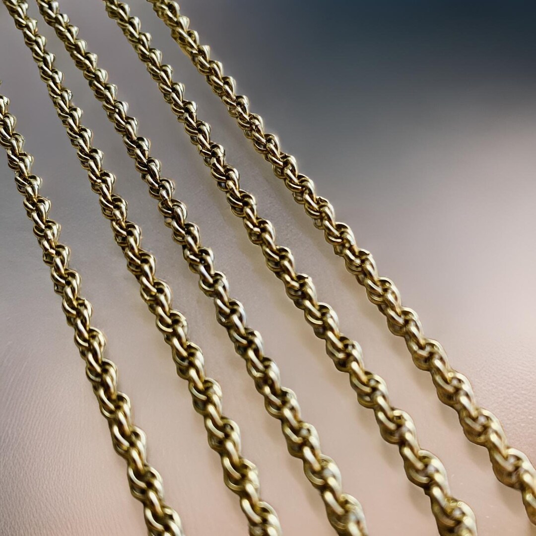 Custom Rope Link Chain Vintage Rope Link Chain Necklace in Gold Tone, 27