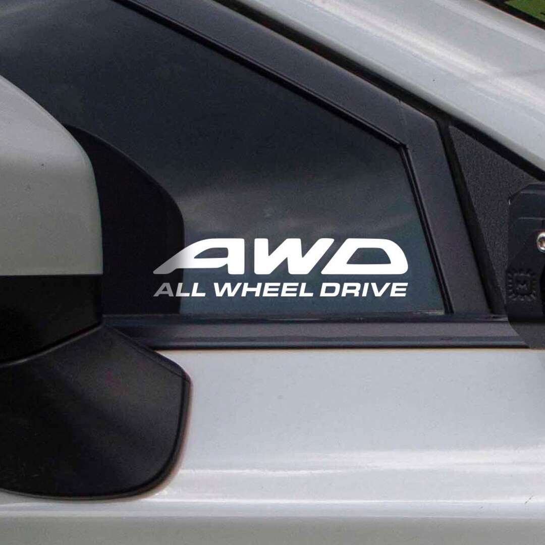 AWD All Wheel Drive Car Decals (set of 2) - 5” Weatherproof Vinyl ...