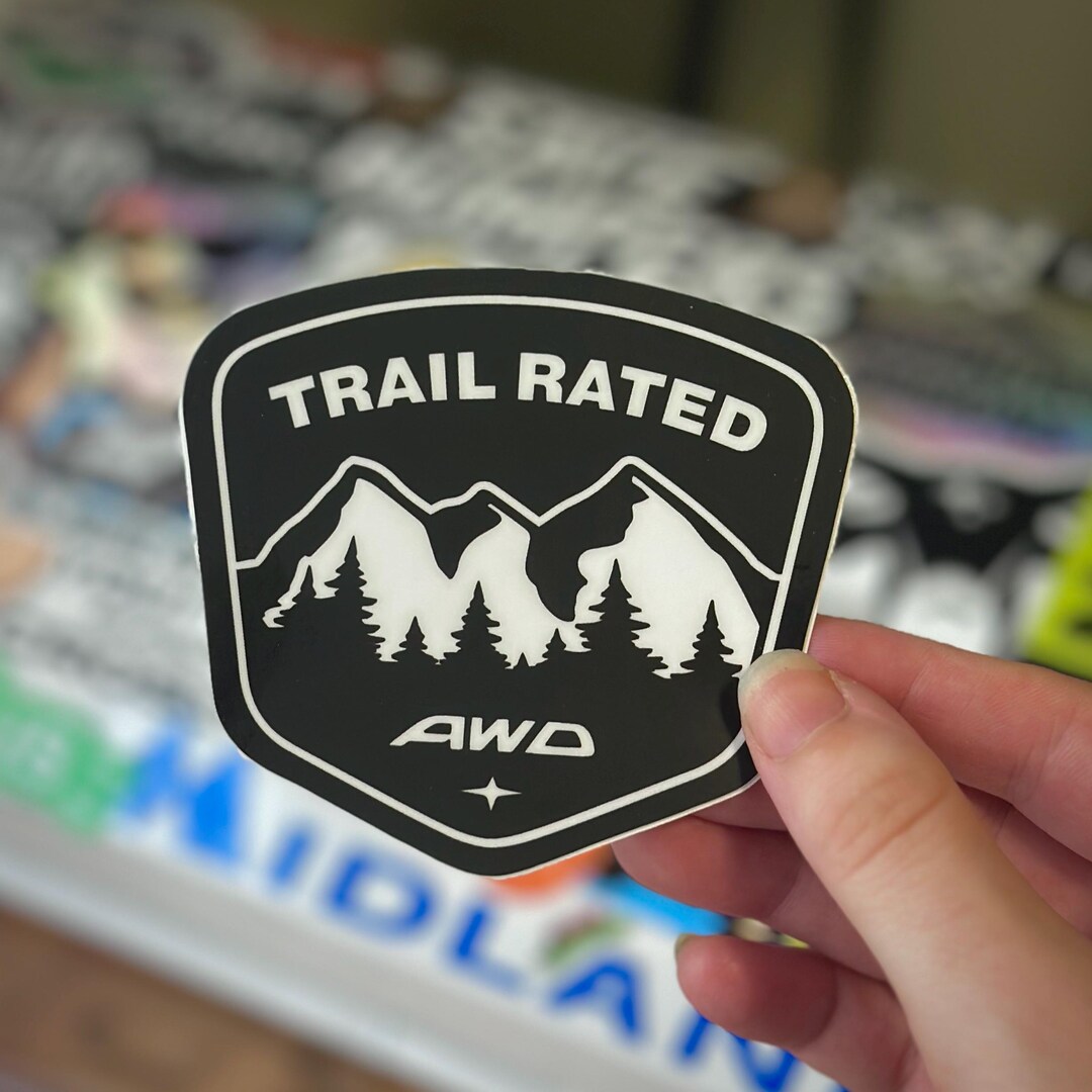 Trail Rated AWD Badge - 3” Weatherproof Vinyl Sticker - for Offroad ...