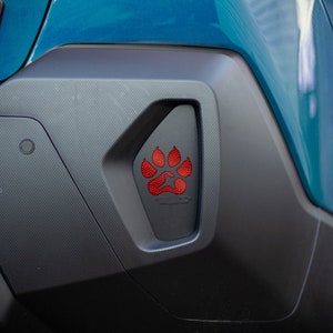 Paw Print Rear Reflector Overlays - Fits 2024 + Crosstrek Wilderness Only - Matte Black Pre-cut Vinyl