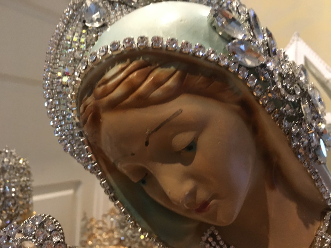 Madonna/Vintage/Chalkware/Plaster/ Embellished/Spirituality/ image 1