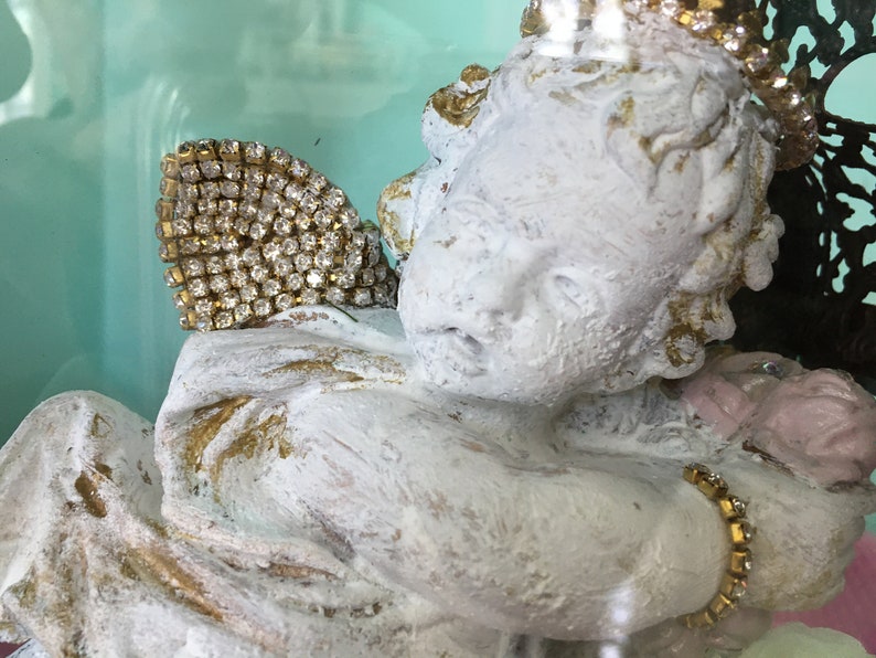 SHABBY CHIC/ Chippy Paint /Cherub Angel/ Lantern/ French image 4