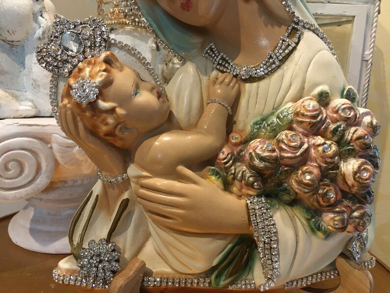 Madonna/Vintage/Chalkware/Plaster/ Embellished/Spirituality/ image 9
