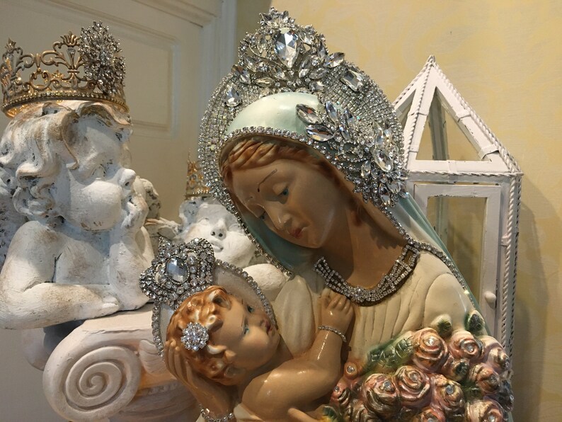 Madonna/Vintage/Chalkware/Plaster/ Embellished/Spirituality/ image 0