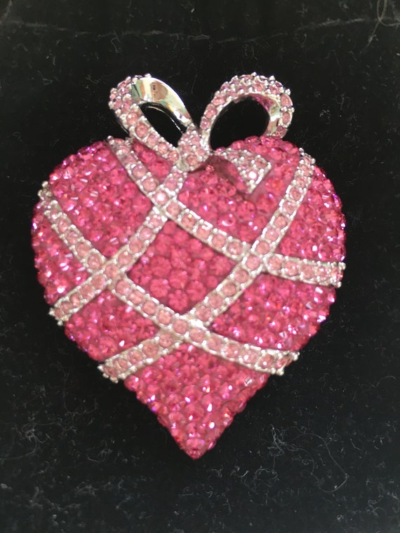 SWAROSKI/ PINK/ Brooch/ HEART/ Jewelry/Crystals/S… - image 5