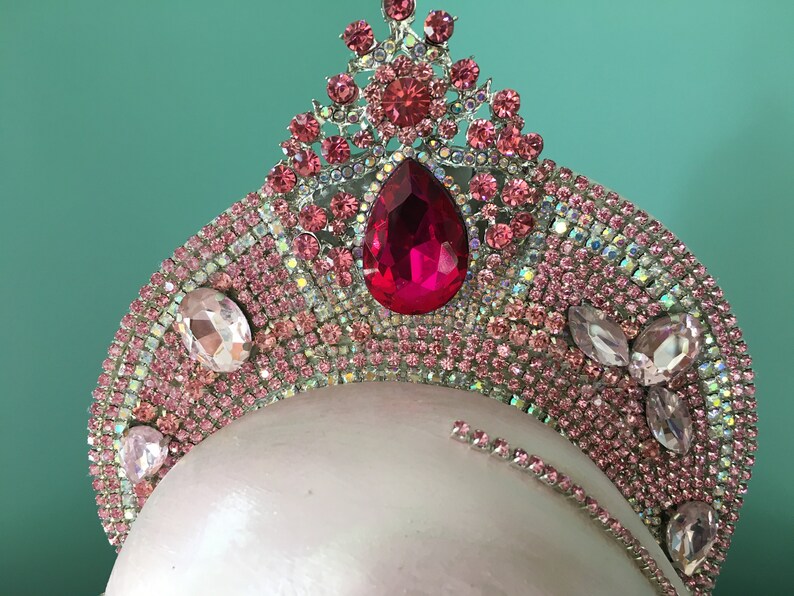 PINK  Chalkware/Plaster/ VINTAGE Plaque/ MADONNA & Baby Jesus image 2