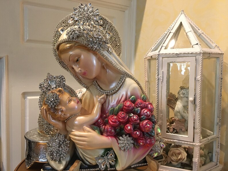 Madonna/ Home decor/ Vintage/ Spirituality/Virgin Mary/ Baby image 0