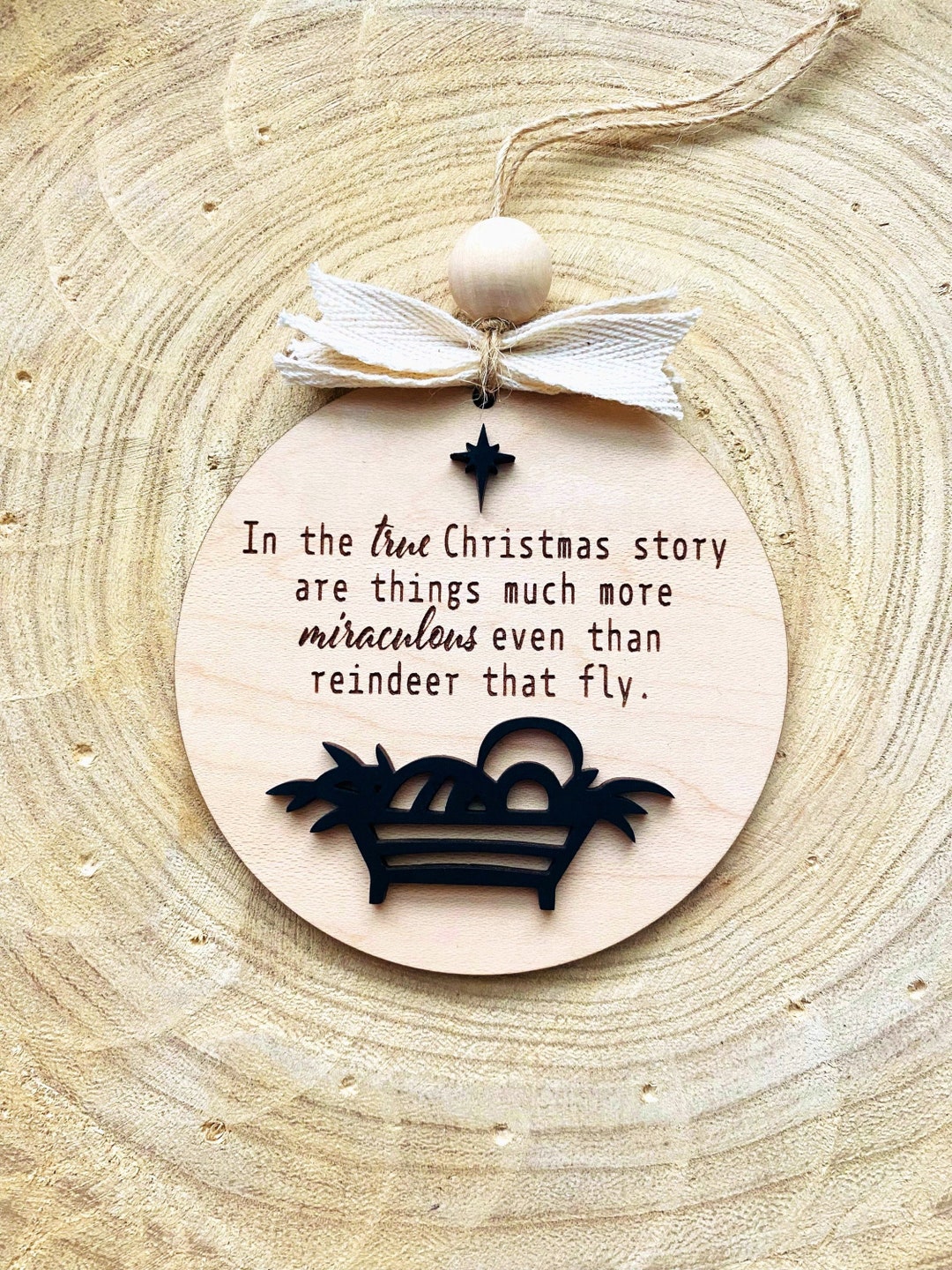 True Christmas Story Ornament Nativity Ornament, Christian Ornament