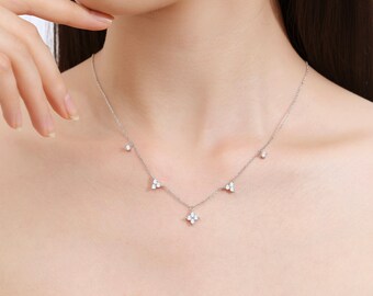 Cami Clover Necklace 925 Silver, Dainty Necklace, Charm Necklace, Hypoallergenic Necklace