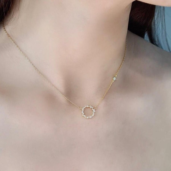 Lina Necklace 18K Gold Plated, Gold Plating Necklace, Basic Circle Necklace, Basic Necklace, Round Necklace