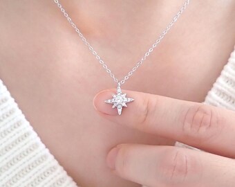 Stellar Celestial Necklace 925 Silver, Dainty Necklace, Celestial Necklace, Hypoallergenic Necklace