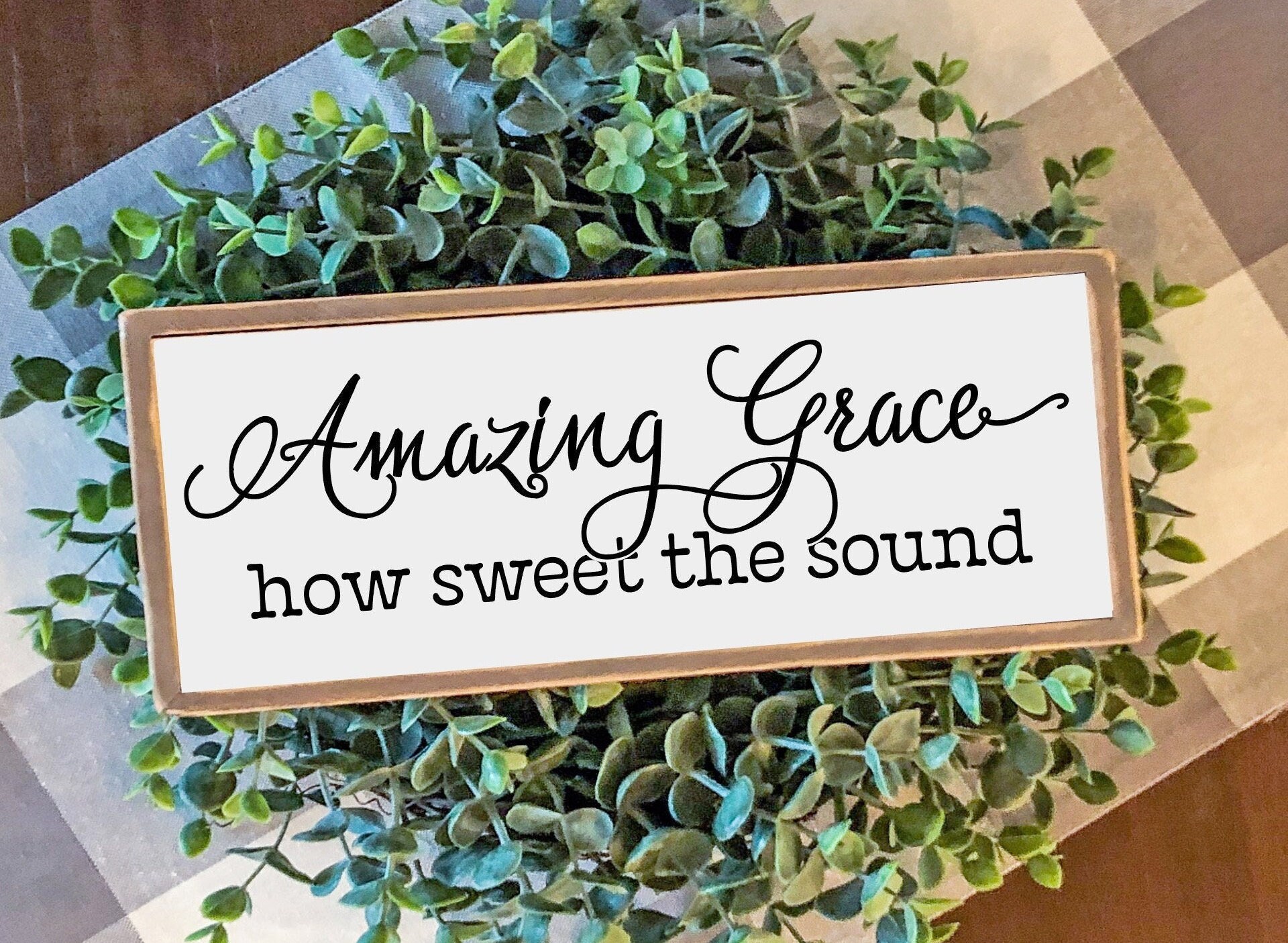 AMAZING GRACE wood sign home decor wall hanging signs Etsy