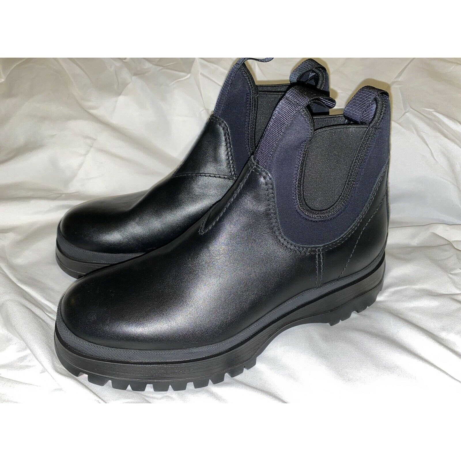 PRADA Mens Black Brixxen Leather & Neoprene Chelsea Boots - Etsy