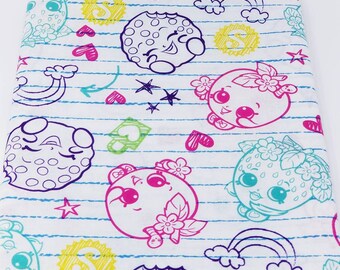 Shopkins Fabric: School Ledger Print, 100% Cotton (One Yard)