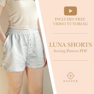 Women Boxer Shorts Sewing Pattern PDF summer beach shorts Sewing Pattern for Beginner Digital Download Sizes XS to 3XL Pattern with Tutorial