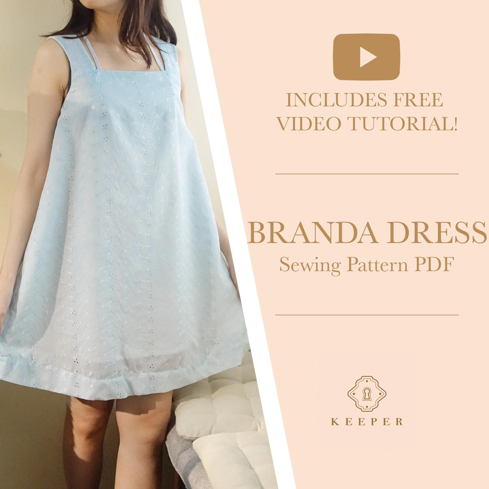 Square Neck A-line Pinafore Dress Sewing Pattern (PDF Download XS-3XL) -  Etsy