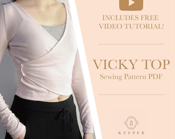 Ballet Wrap Top Sewing Pattern PDF: Bell, Long, Short Sleeves, XS-3XL (Digital PDF Download)