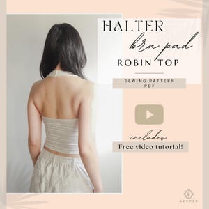 Halter Crop Top PDF Sewing Pattern (UK4-22, EU32-50, US1-18)