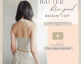 Halter Crop Top PDF Sewing Pattern (UK4-22, EU32-50, US1-18)