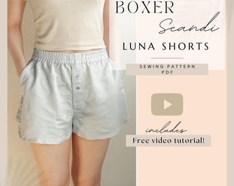 Women Boxer Scandi Shorts PDF Sewing Pattern (UK4-22, EU32-50, US1-18)