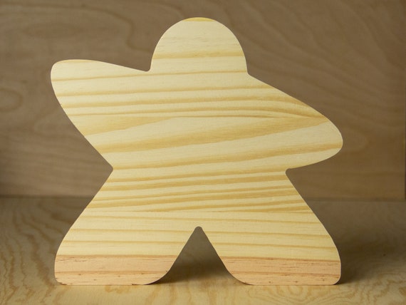 Meeple, Large, Wood, Yellow