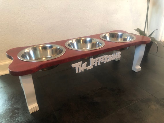 Dog Bone Pet Bowl Stand