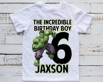 incredible hulk birthday shirt