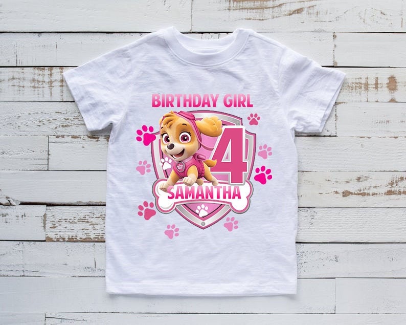 paw patrol birthday girl shirt skye svg for cricut