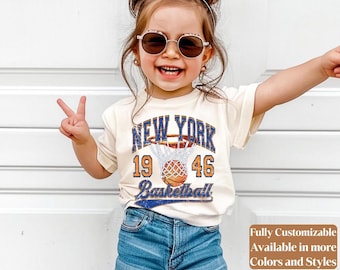 New York Kids Basketball Shirt | Retro Knicks Youth Tee | Little Fan Game Day Shirt | Kids Basketball Tee | Toddler Sports Gift | TC778