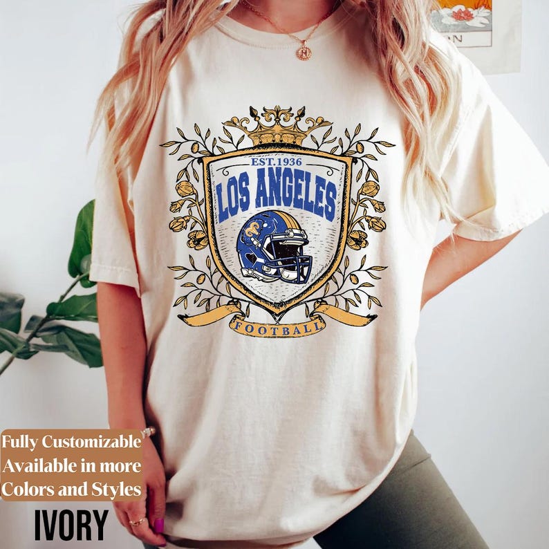 Comfort Colors Vintage Los Angeles Football Shirt · Style 01