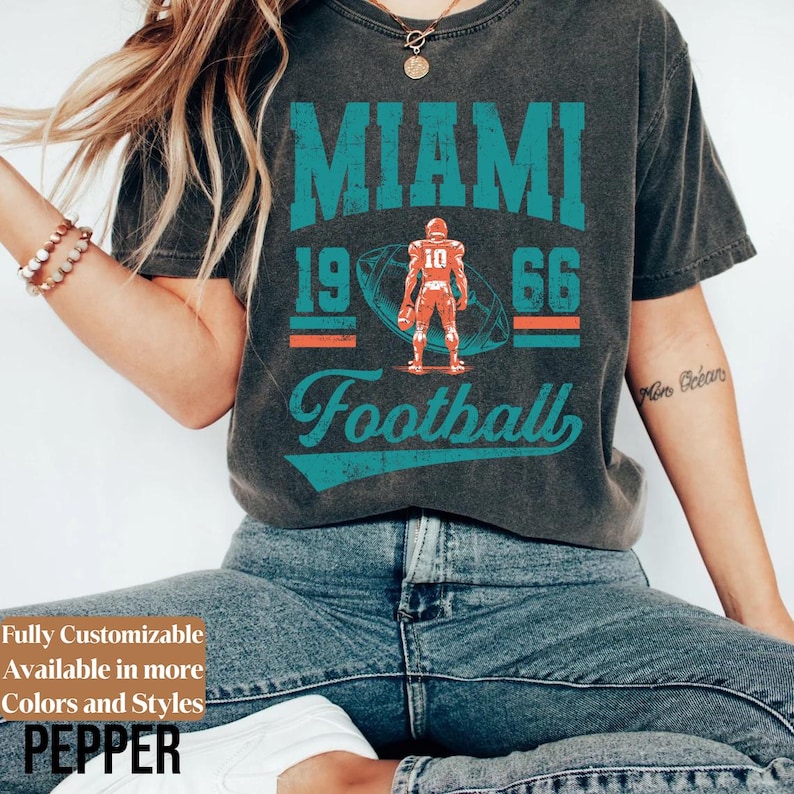 Comfort Colors Vintage Miami Football Shirt · Style 02