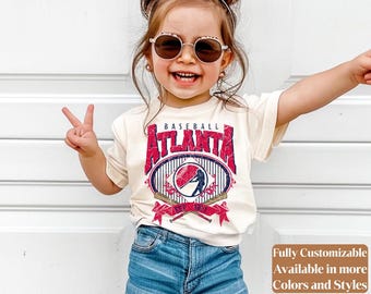 Atlanta Baseball Vintage Kids T-Shirt | Retro Braves Youth Tee | Toddler Game Day Shirt | Little Fan Gift | TC730