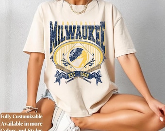 Comfort Colors Milwaukee Baseball Shirt | Retro Brew Crew Game Day Tee | Vintage Cream City Ballpark Style | MKE Fan Gift | TC744
