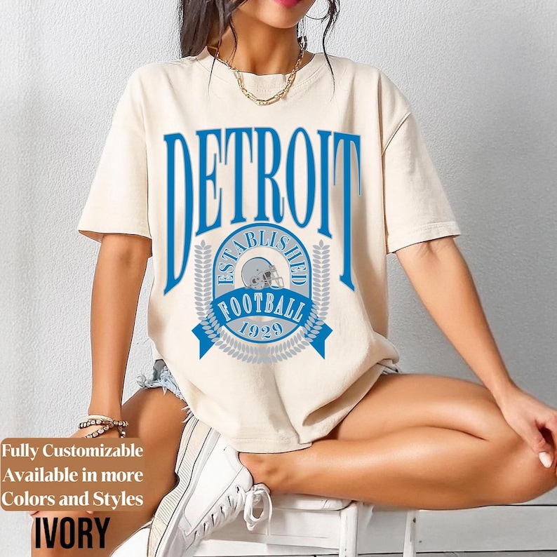 Comfort Colors Detroit Football Shirt Style 05