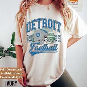 Comfort Colors Vintage Detroit Football shirt • Detroit Football Sweatshirt • Vintage Retro Style Detroit Football Shirt Gift Shirt • TC222