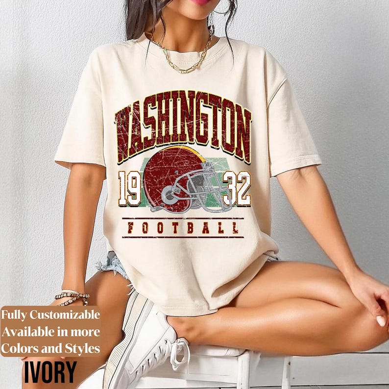 Comfort Colors Vintage Washington Football adults shirt style 07