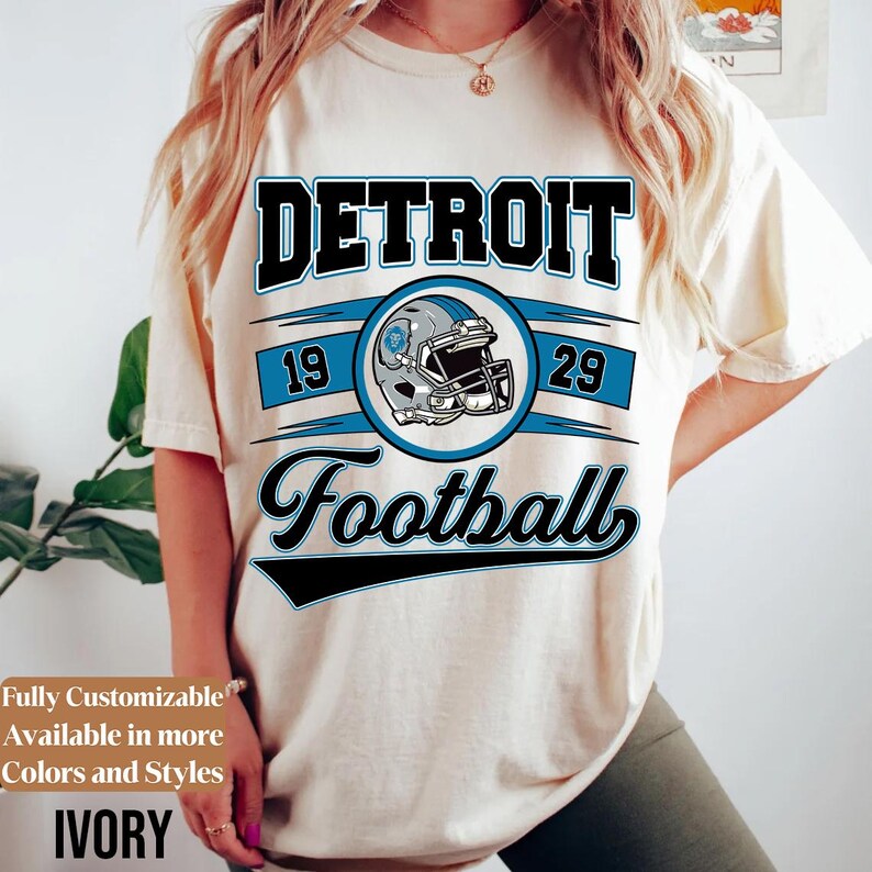 Comfort Colors Detroit Football Shirt Style 03