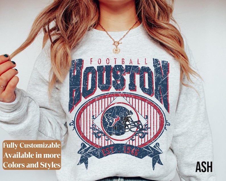 Vintage Houston Football Sweatshirt Style 01