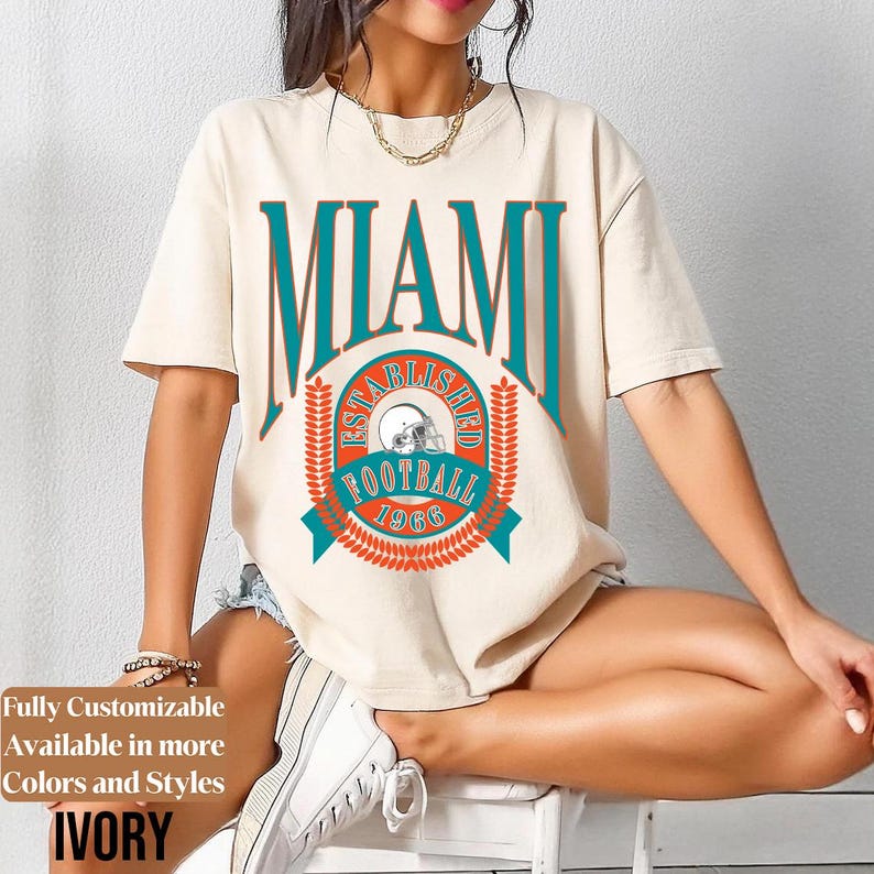 Comfort Colors Vintage Miami Football Shirt · Style 06