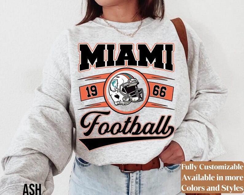 Vintage Miami Football Sweatshirt · Style 03